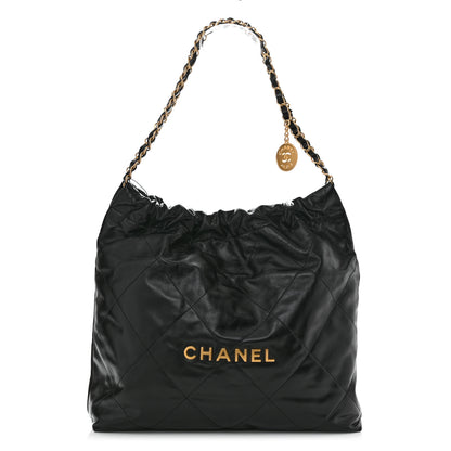 Chanel Shiny Calfskin Quilted Chanel 22 Black 3 of 11