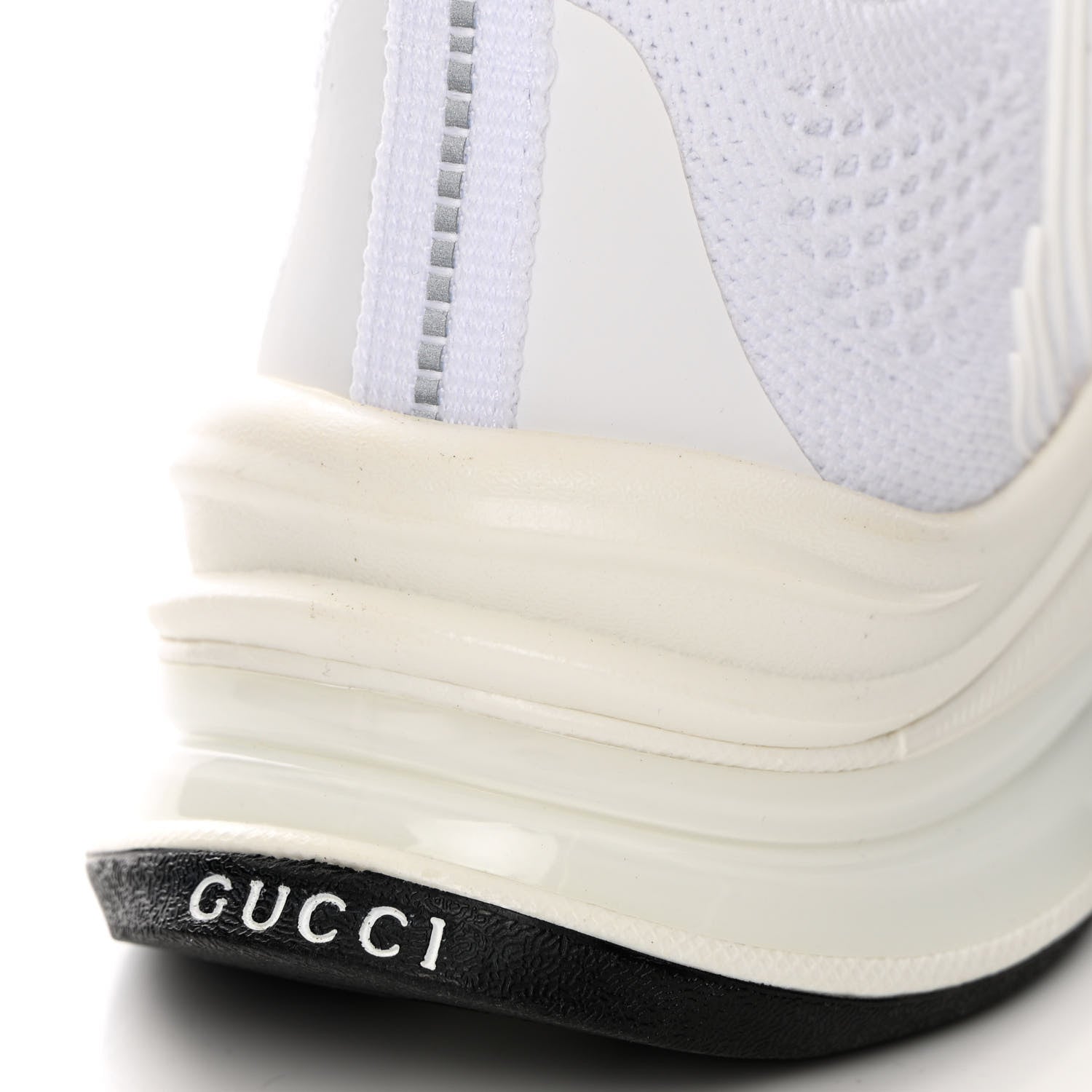 Gucci Technical Knit Fabric Waves Womens Gucci Run Sneakers 35 Great White Thunder 8 of 8