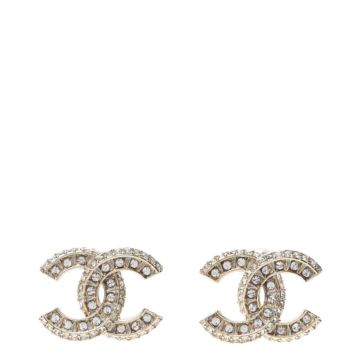 Crystal Timeless CC Earrings Light Gold