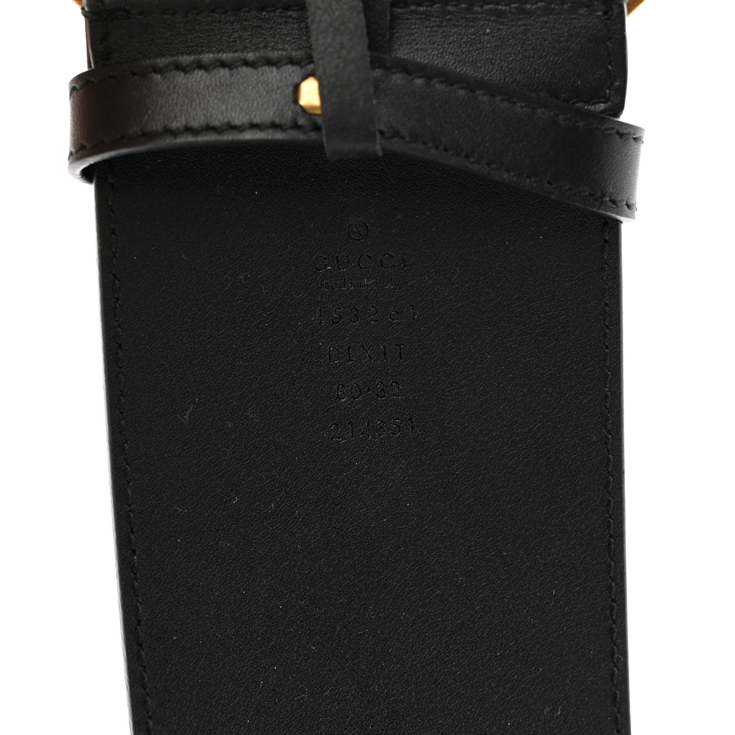 Moon Calfskin Pearl Double G 70mm Belt 80 32 Black Cream