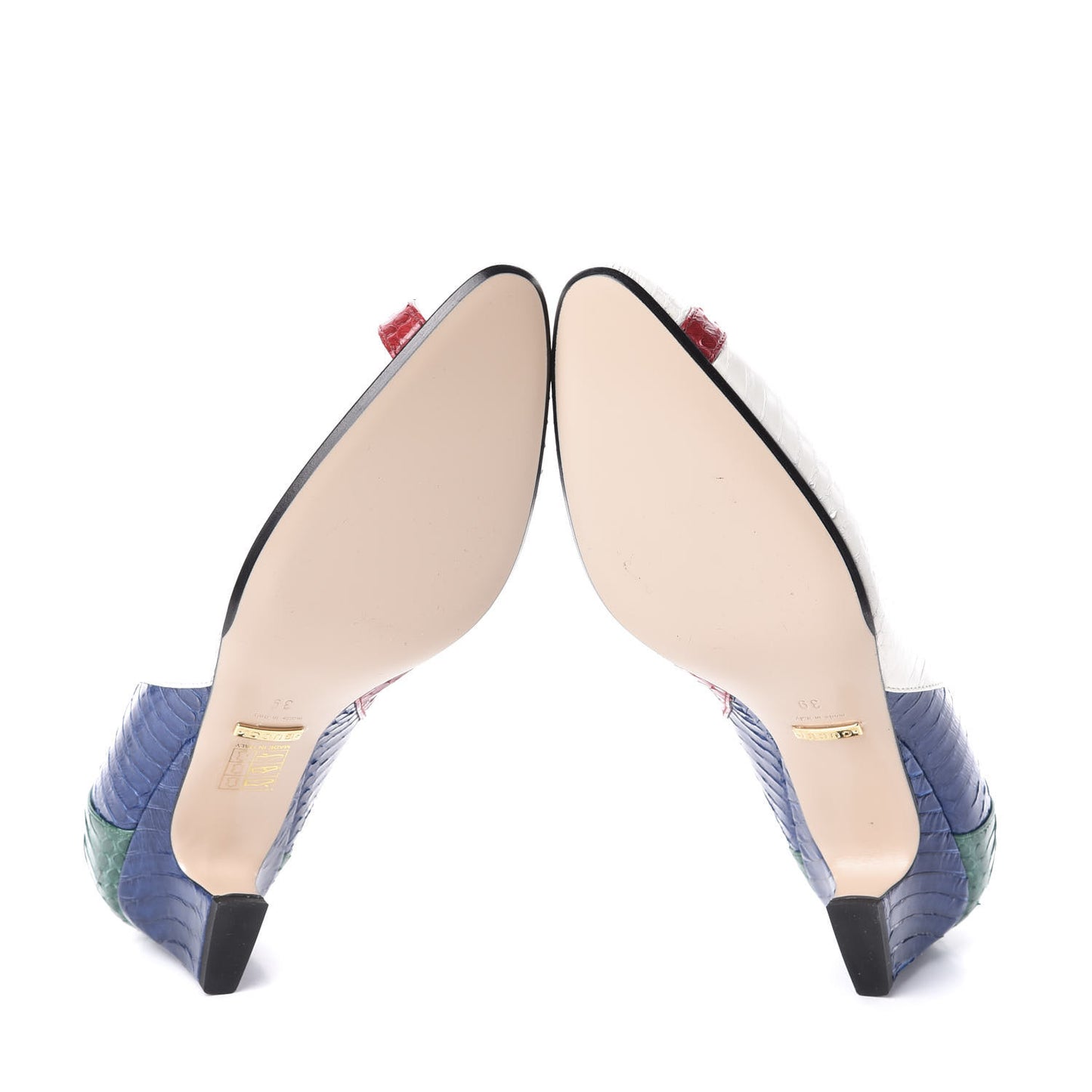 Snakeskin Crystal Double G Pumps 39 Multicolor