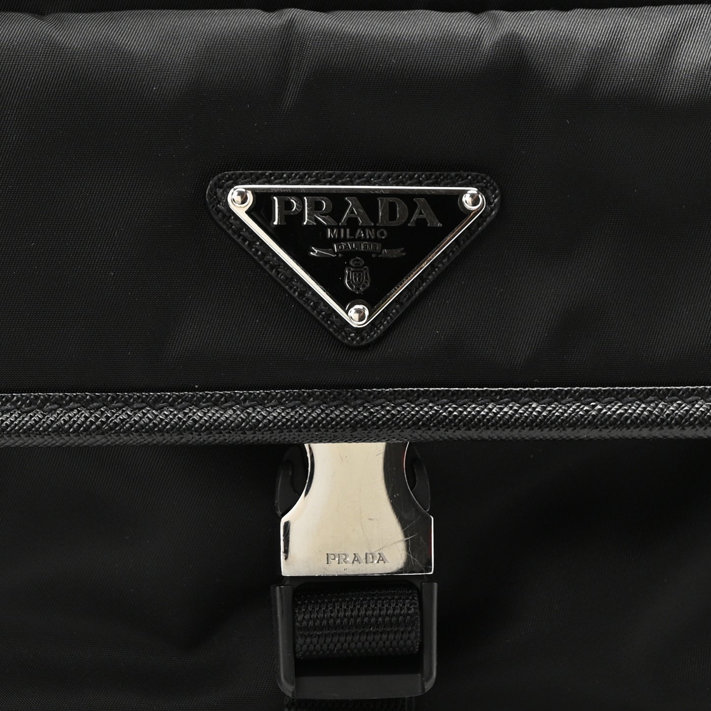 Re-Nylon Saffiano Shoulder Bag Black