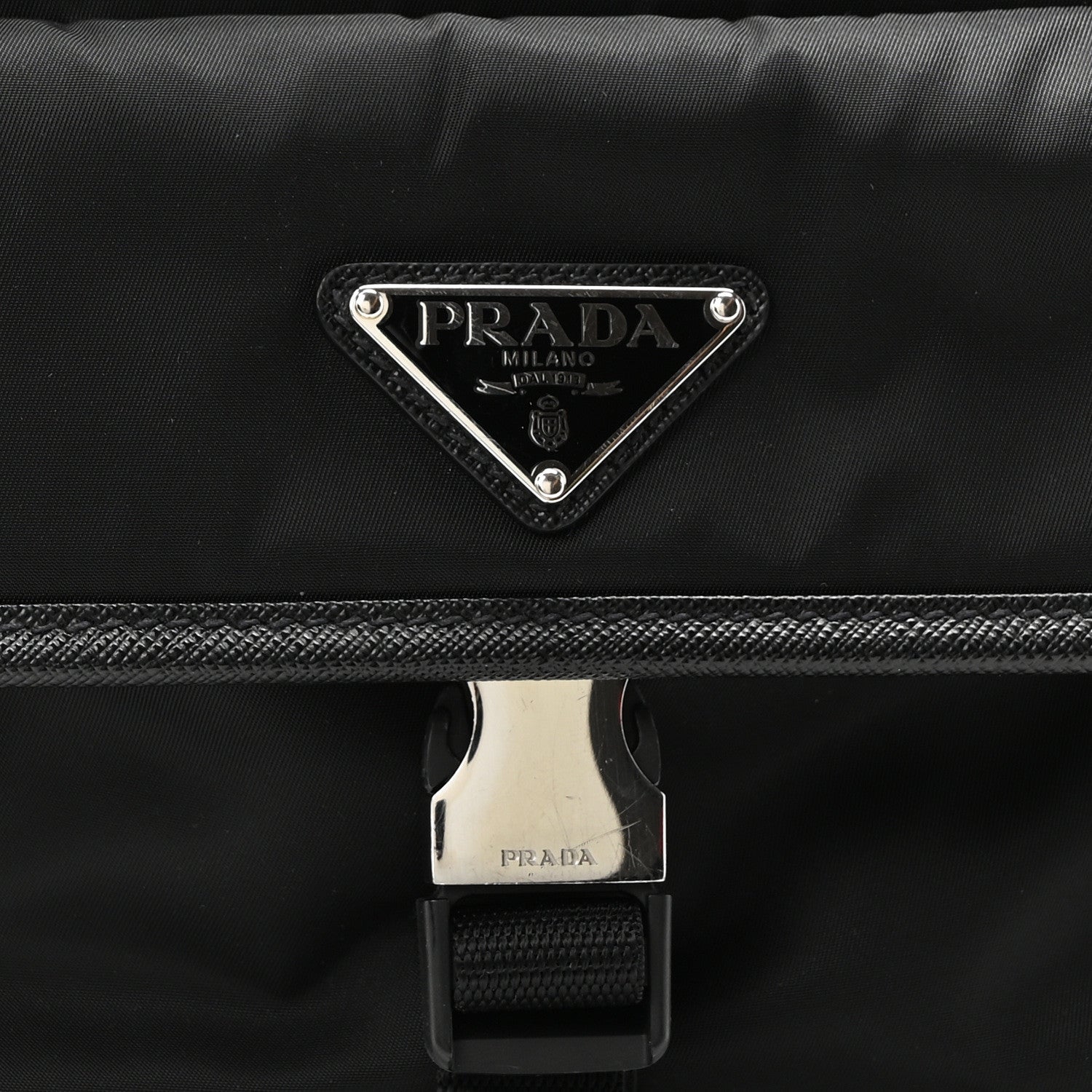 Prada Re-Nylon Saffiano Shoulder Bag Black 8 of 10
