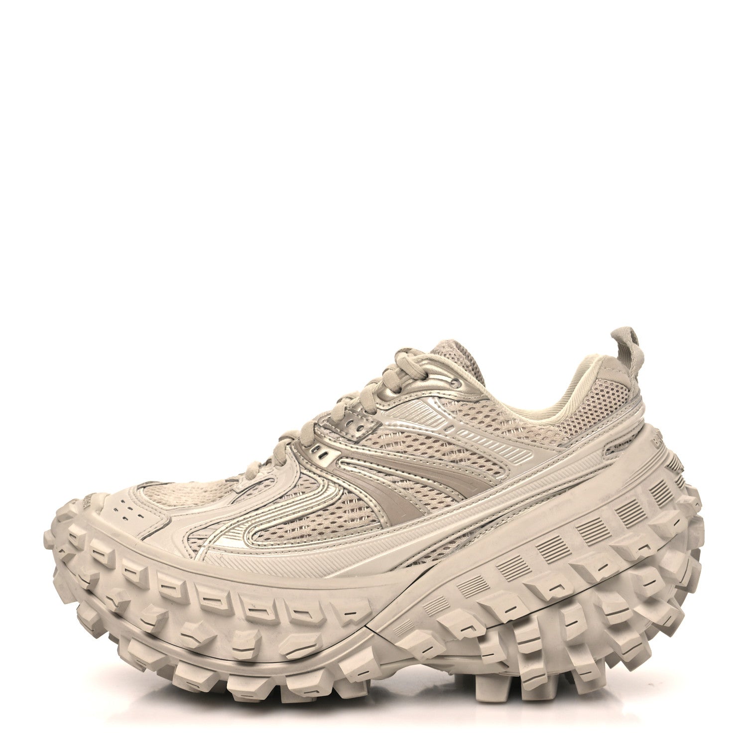 Balenciaga Rubber Mesh Monocolor Mens Defender Sneakers 36 Beige