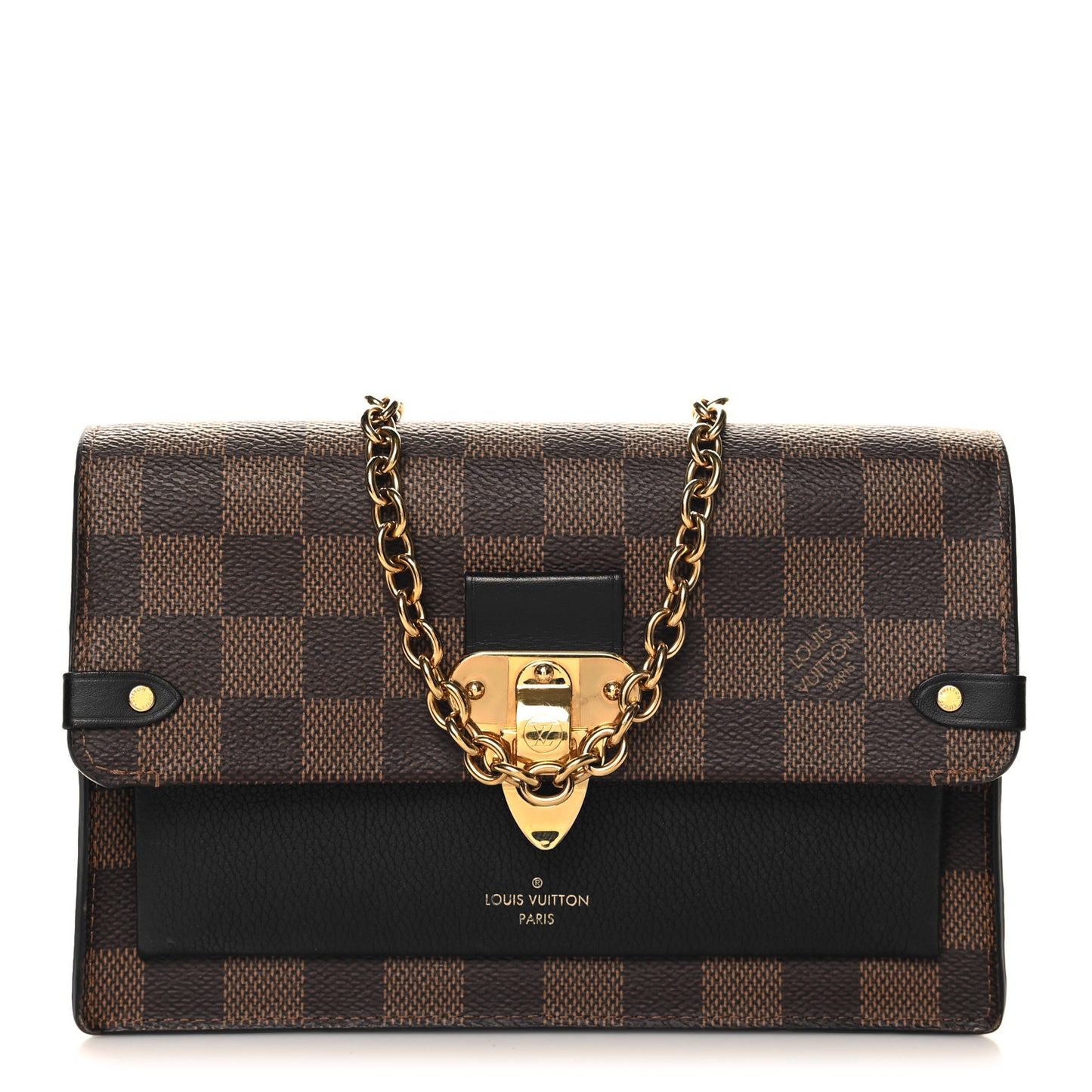 Damier Ebene Vavin Chain Wallet Black