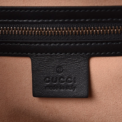 Gucci Calfskin Matelasse Sylvie Web Small GG Marmont Top Handle Shoulder Bag Black 6 of 8