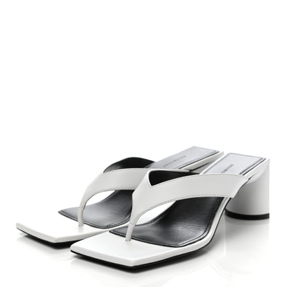 Balenciaga Calfskin Double Square Flat 60mm Sandals 35.5 White 3 of 8