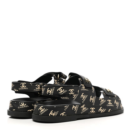 Chanel Rubber CC Dad Sandals 39 Black 4 of 9