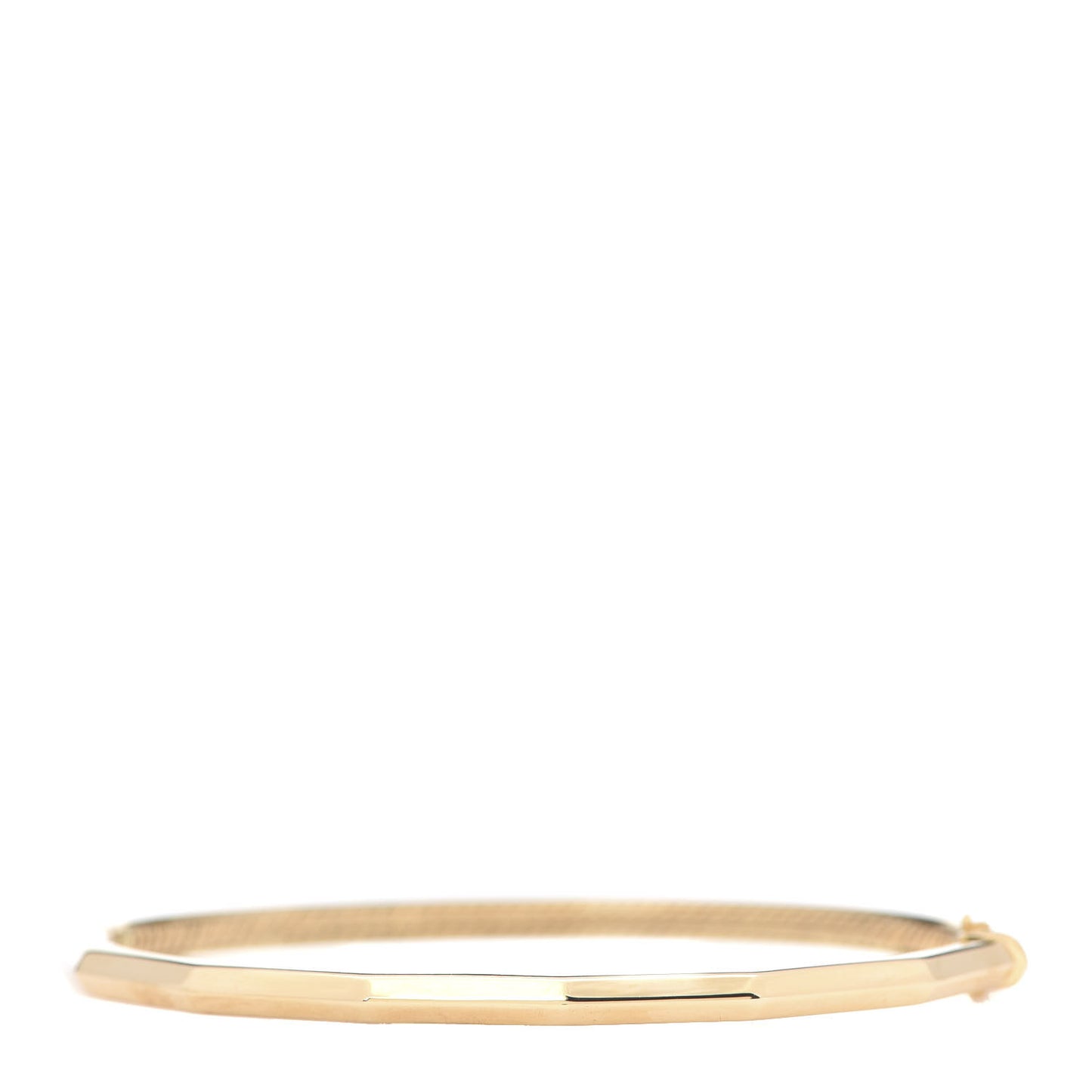 18K Yellow Gold 3mm Single Row Stax Faceted Bangle Bracelet