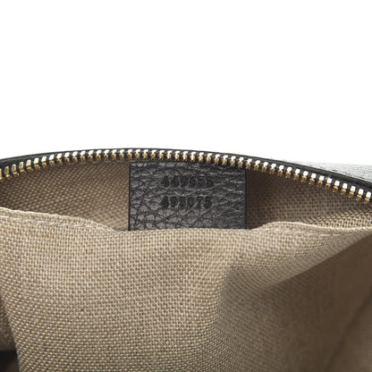Gucci Pebbled Calfskin Large Bamboo Clutch Black 7 of 7