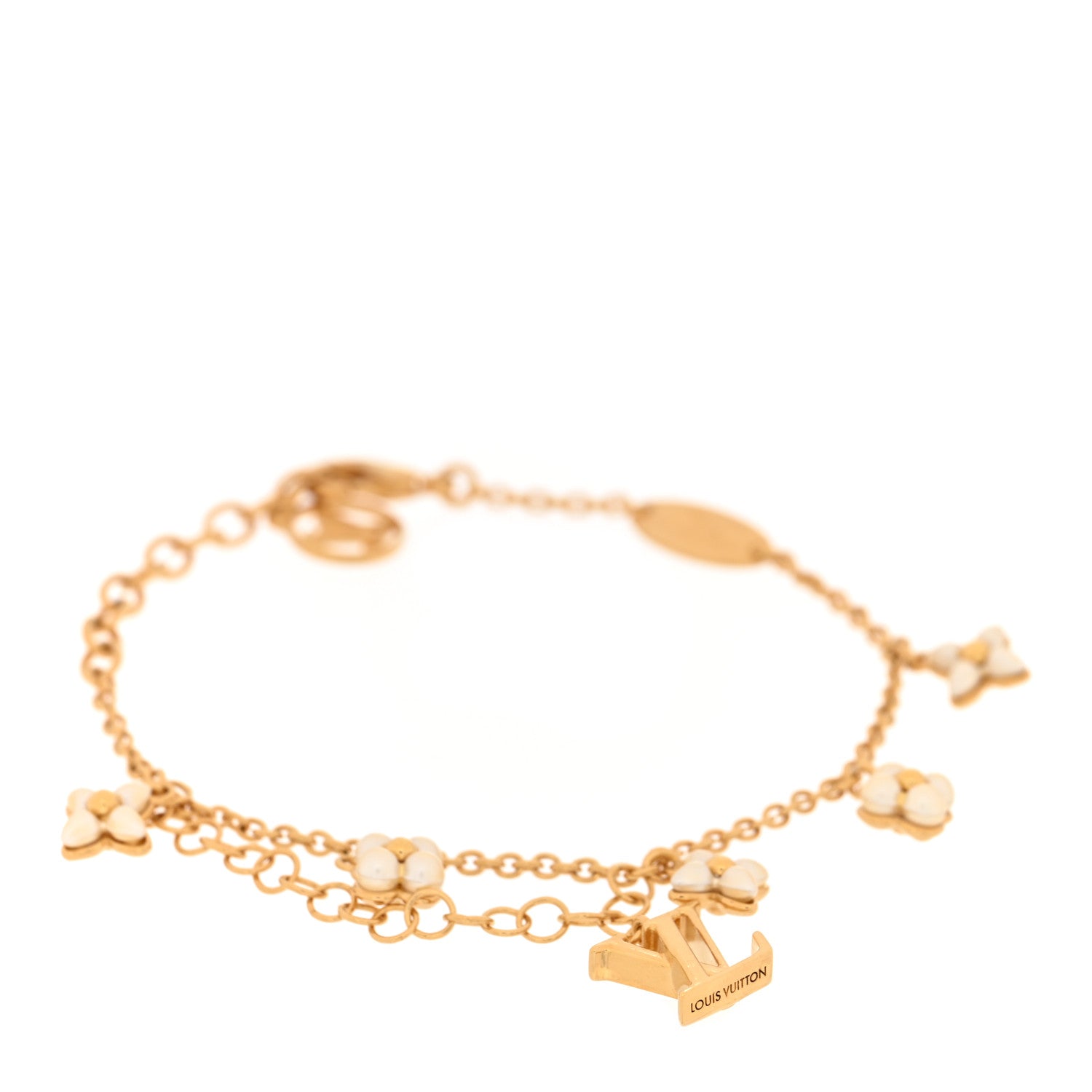 Louis Vuitton Pearl LV Floragram Bracelet Gold 1 of 4