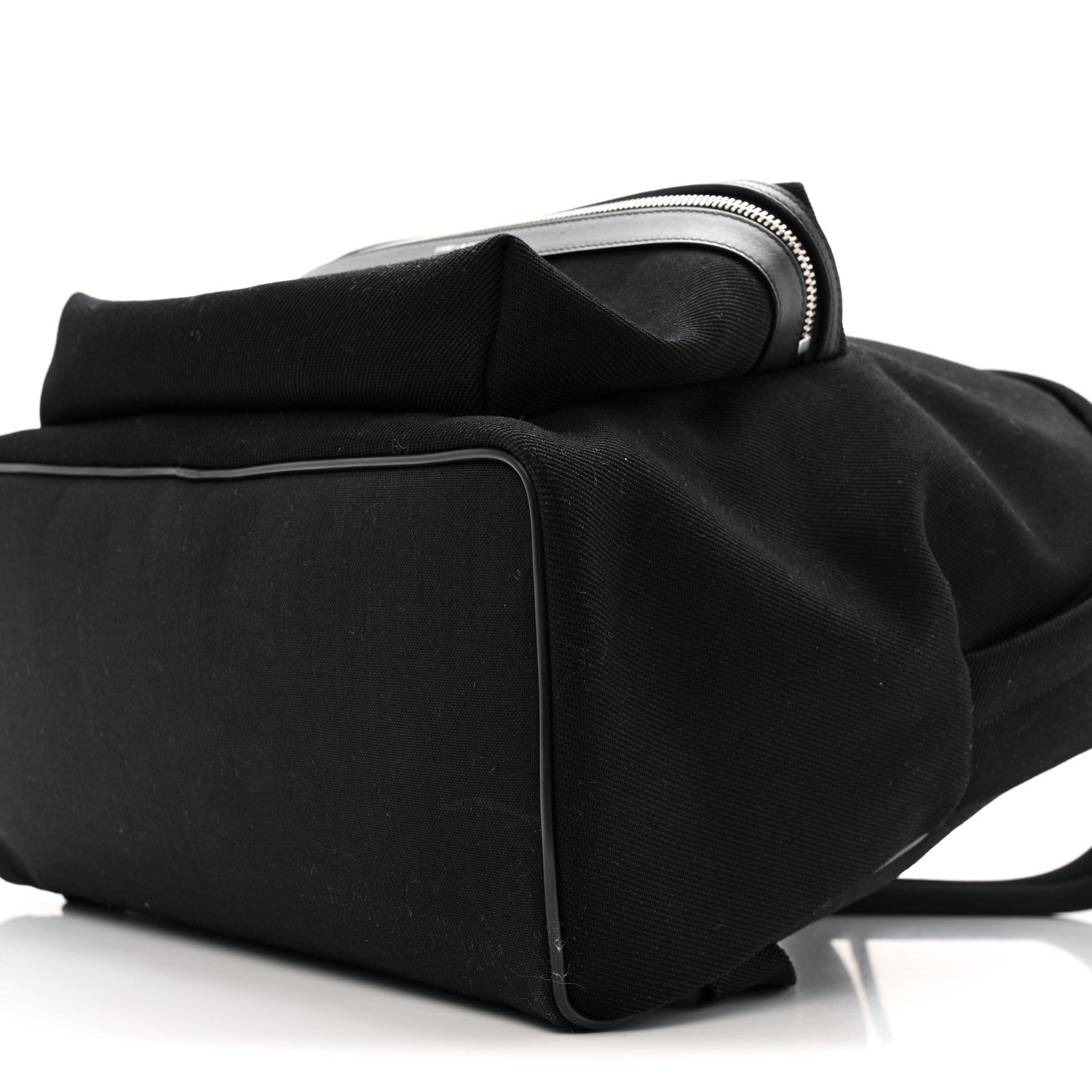 Saint Laurent Canvas Signature Embroidered City Backpack Black 11 of 12