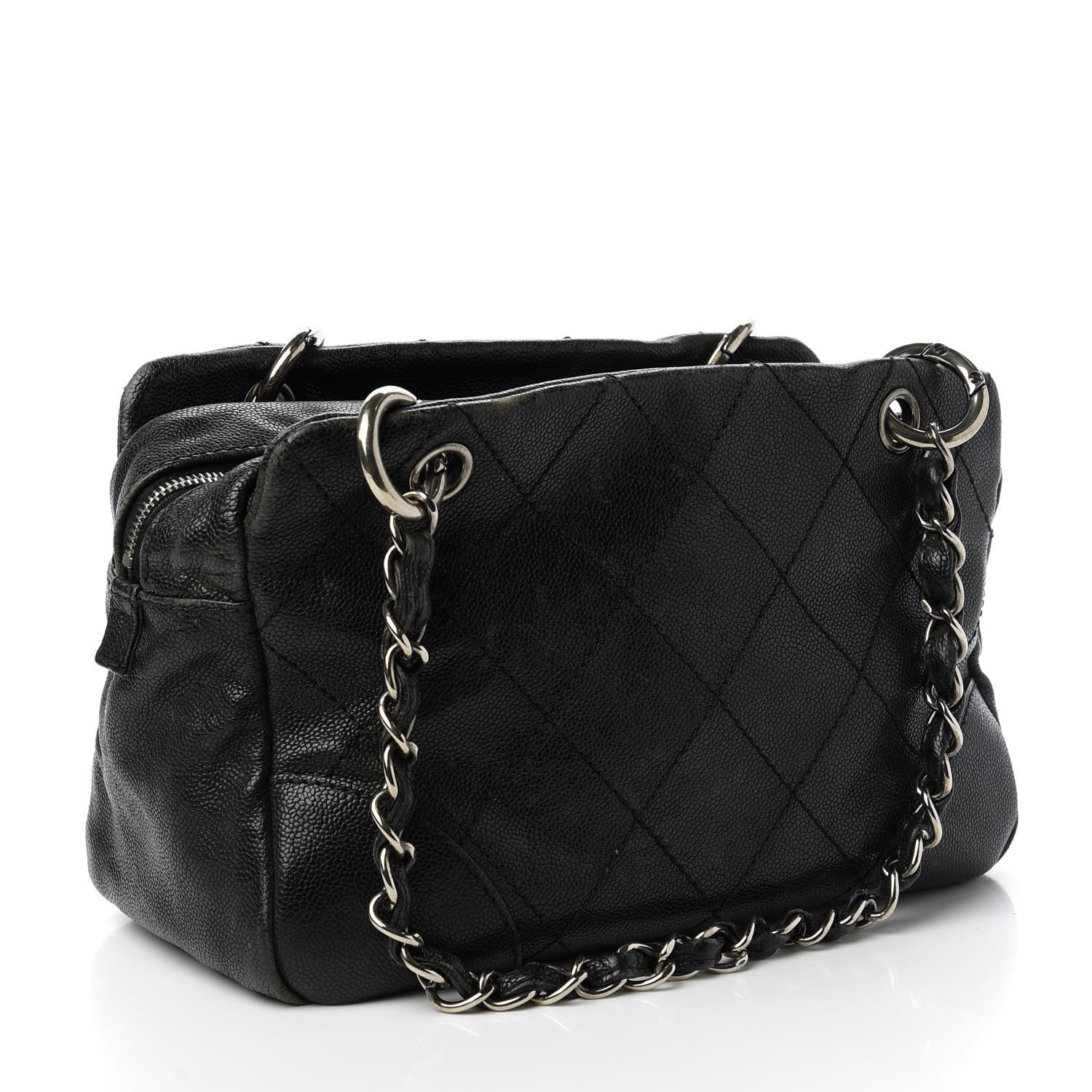 Chanel Distressed Caviar Outdoor Ligne Tote Black 3 of 10