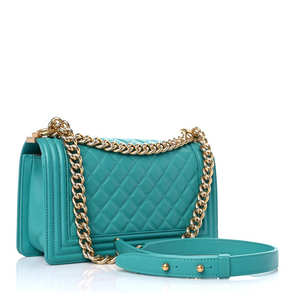 Chanel Calfskin Quilted Medium Boy Flap Turquoise 2 of 12