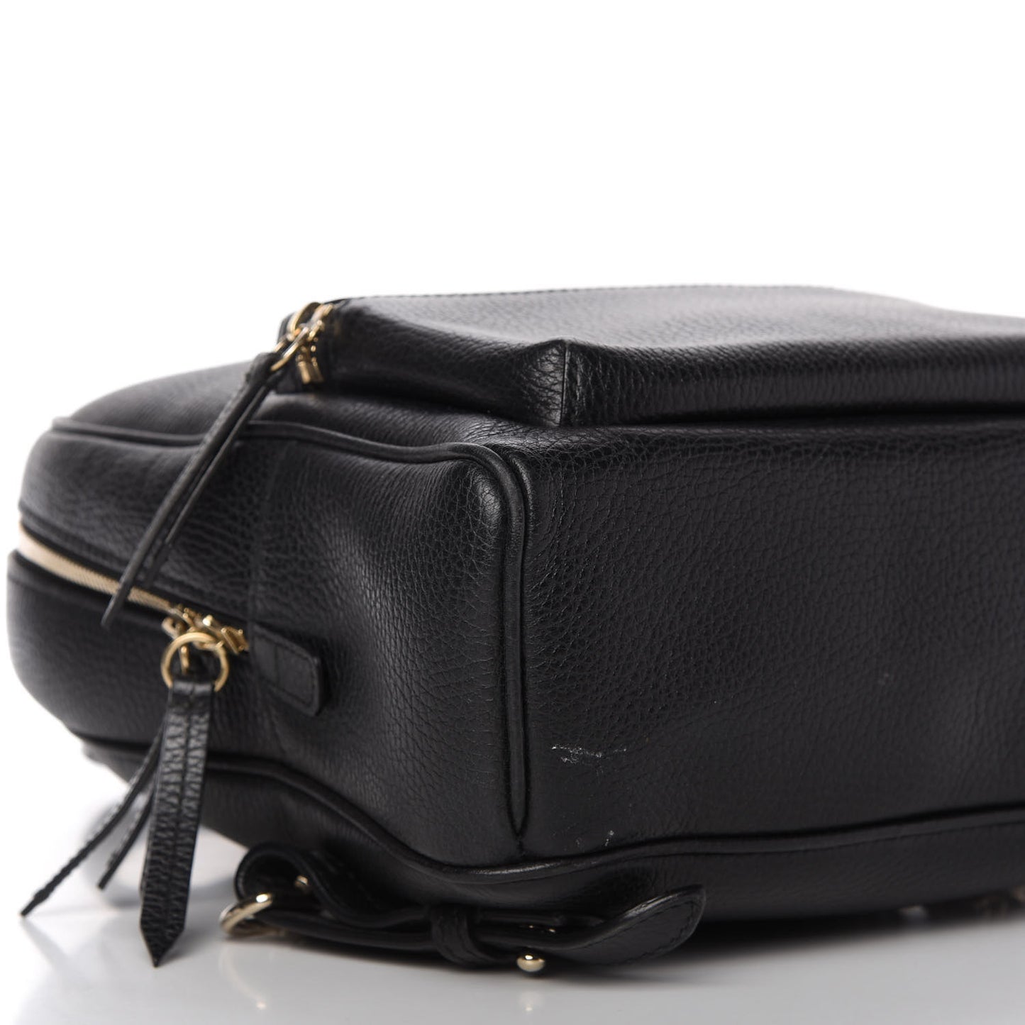 Pebbled Calfskin Soho Chain Backpack Black