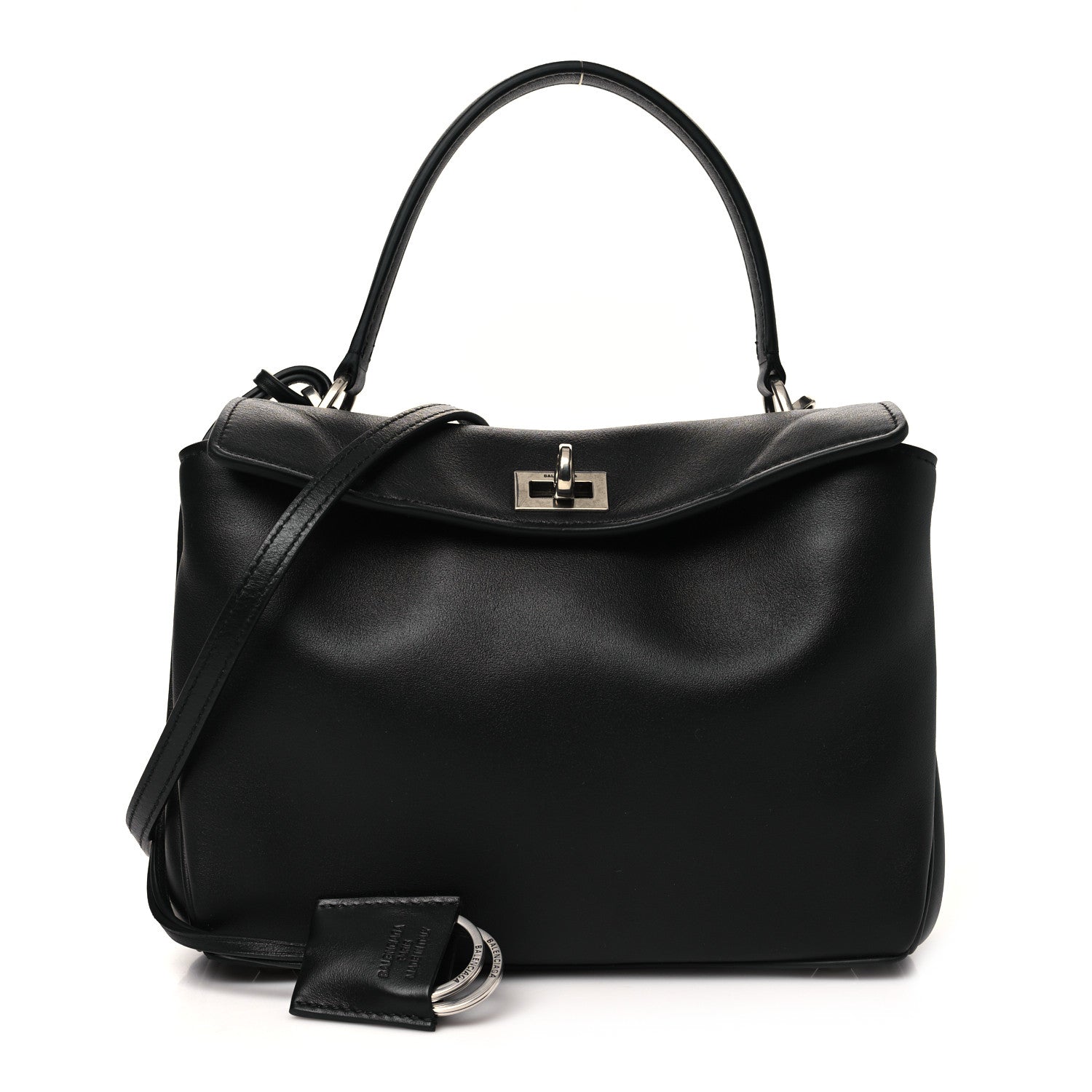 Balenciaga Natural Smooth Calfskin Mini Rodeo Top Handle Handbag Black 1 of 9