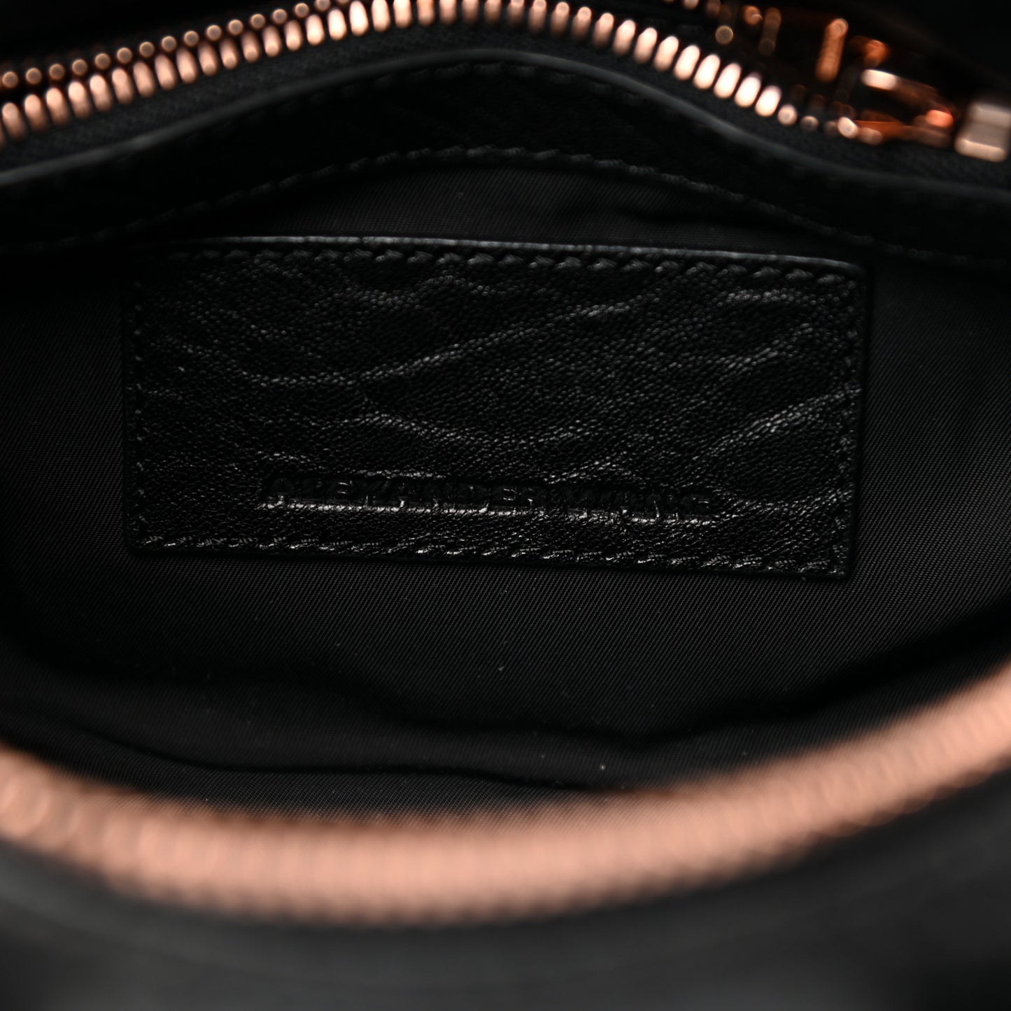 Pebbled Lambskin Mini Rockie Black Rose Gold Hardware