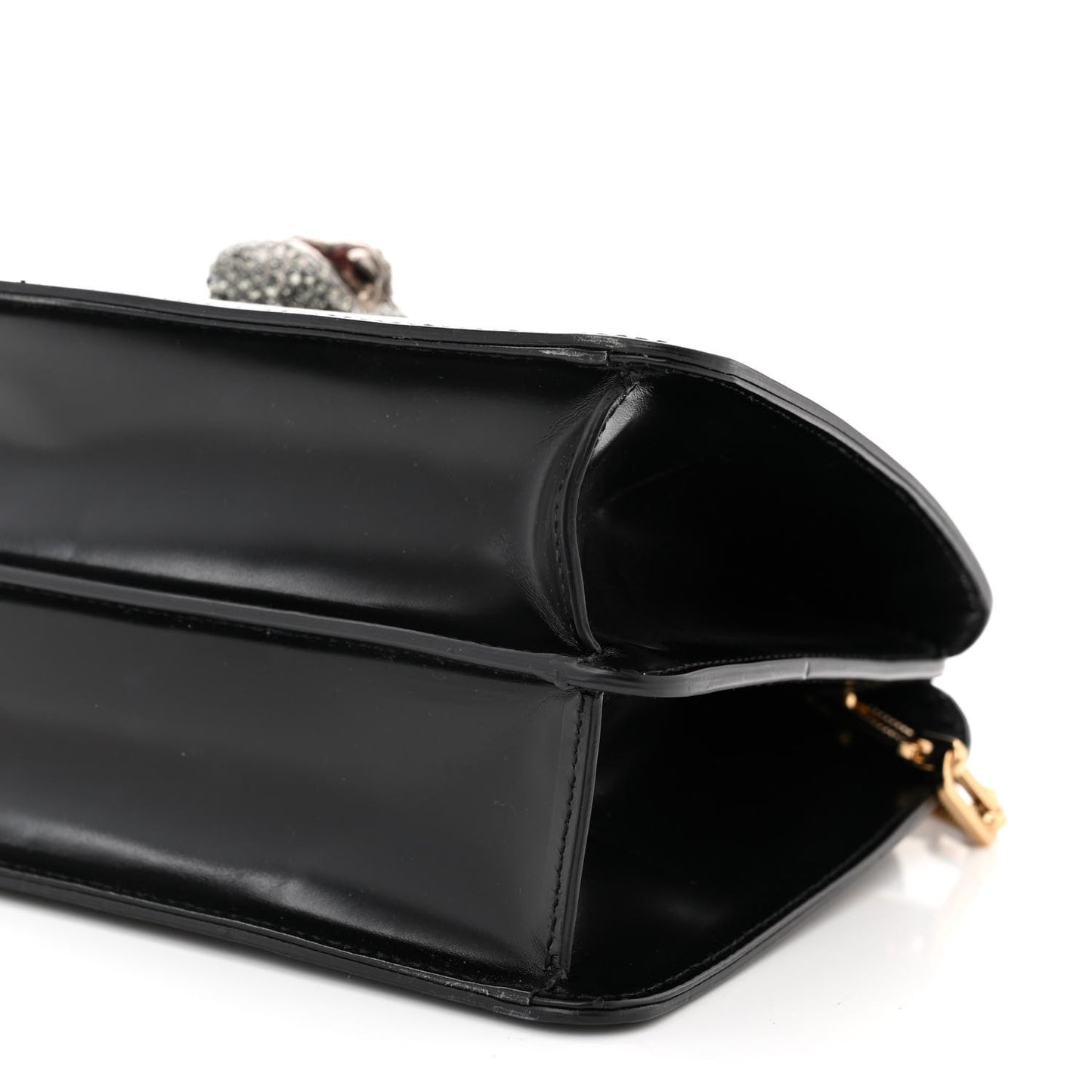 Calfskin Bamboo Medium Thiara Top Handle Bag Black