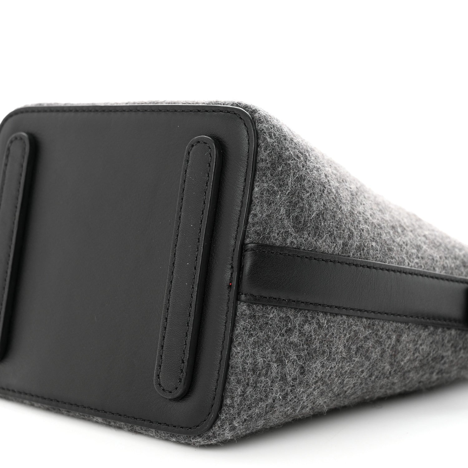 MCM Wool Drawstring Bucket Bag Grey 9 of 9