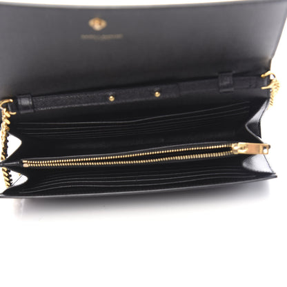 Saint Laurent Grain De Poudre Monogram Chain Wallet Black 5 of 10