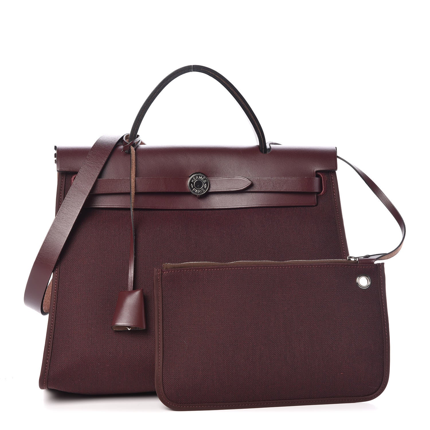 Hermes Vache Hunter Toile Officier Herbag Zip 31 PM Prune 1 of 13