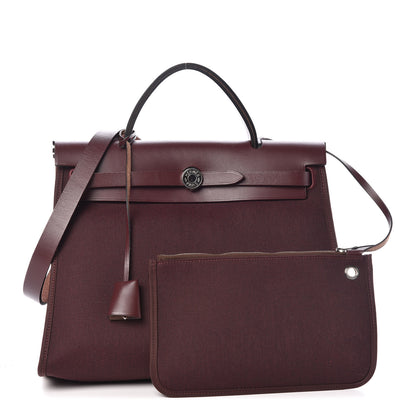 Hermes Vache Hunter Toile Officier Herbag Zip 31 PM Prune 1 of 13