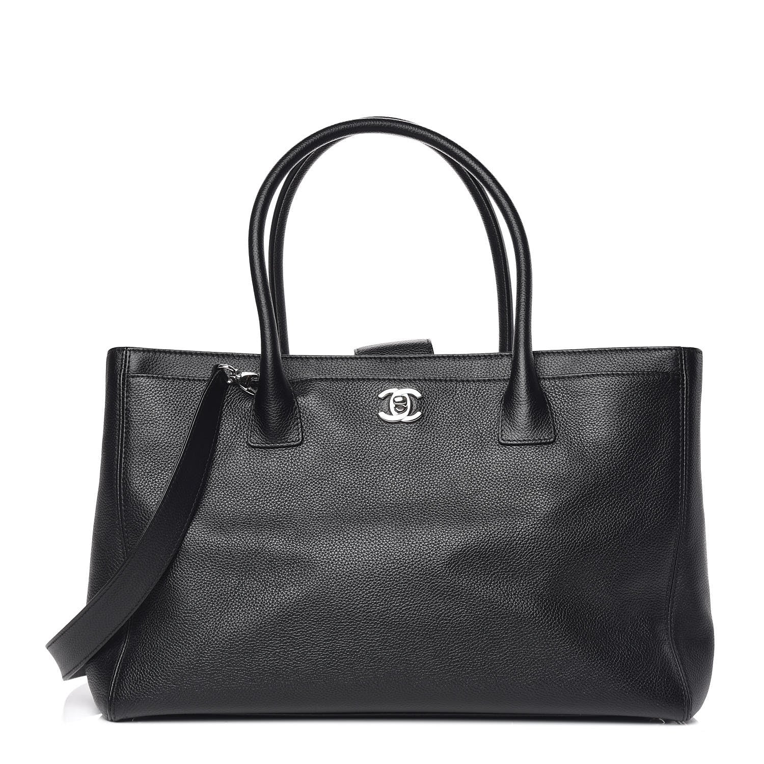 Chanel Calfskin Cerf Executive Shopper Tote Black 1 of 14