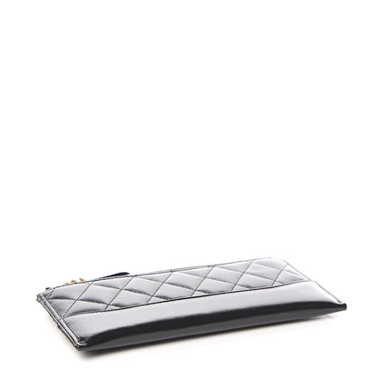 Chanel Aged Calfskin Quilted Gabrielle Zip Pouch Black 3 of 7