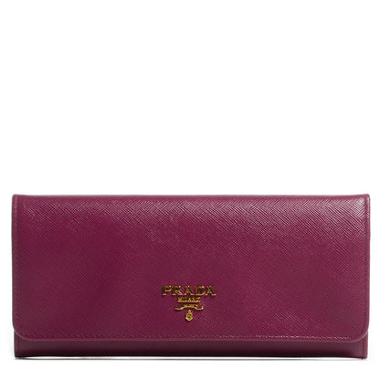 Prada Saffiano Metal Continental Flap Wallet Ametista 1 of 10