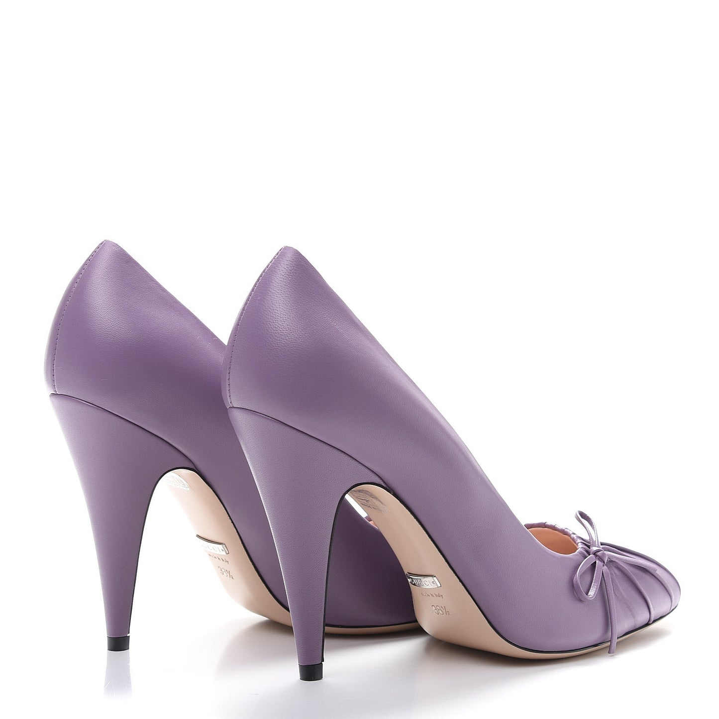 Nappa Bow High Heel Pumps 38.5 New Lavender