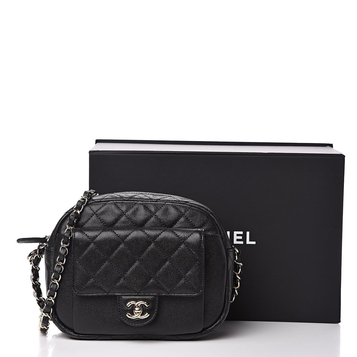 Caviar Quilted CC Day Camera Case Black