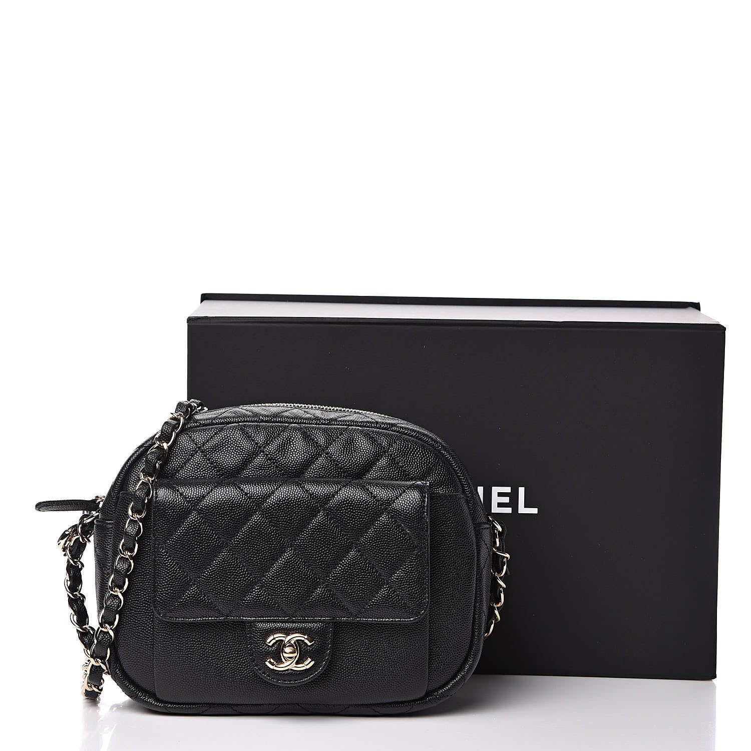 Chanel Caviar Quilted CC Day Camera Case Black 13 of 13