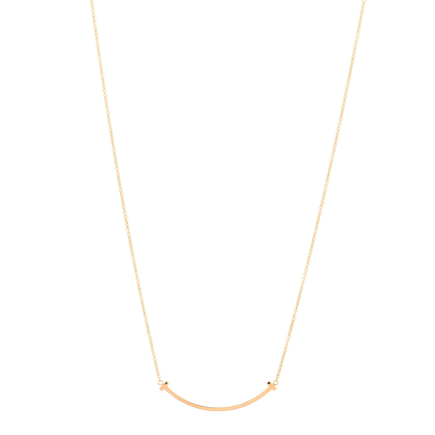 18K Rose Gold Small T Smile Pendant Necklace