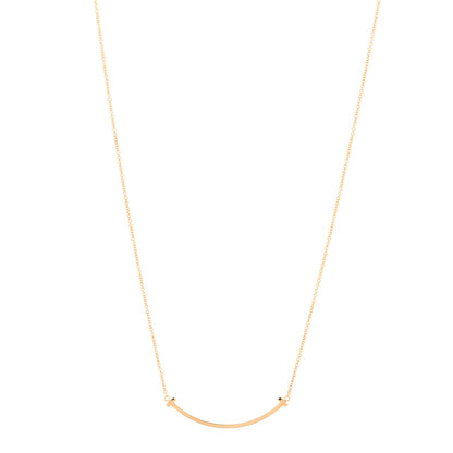 Tiffany 18K Rose Gold Small T Smile Pendant Necklace 1 of 3