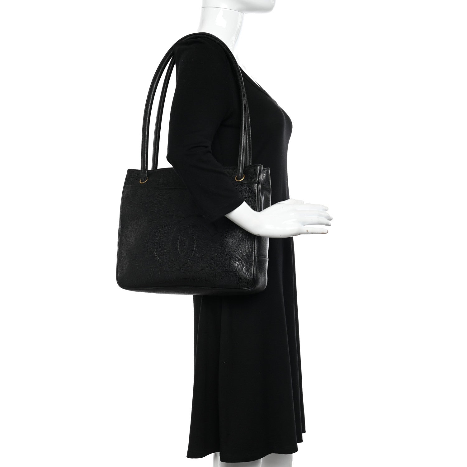 Chanel Caviar CC Tote Black 2 of 10