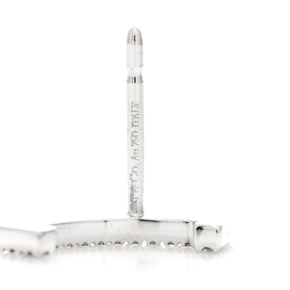 Tiffany 18K White Gold Diamond T Smile Earrings 4 of 5