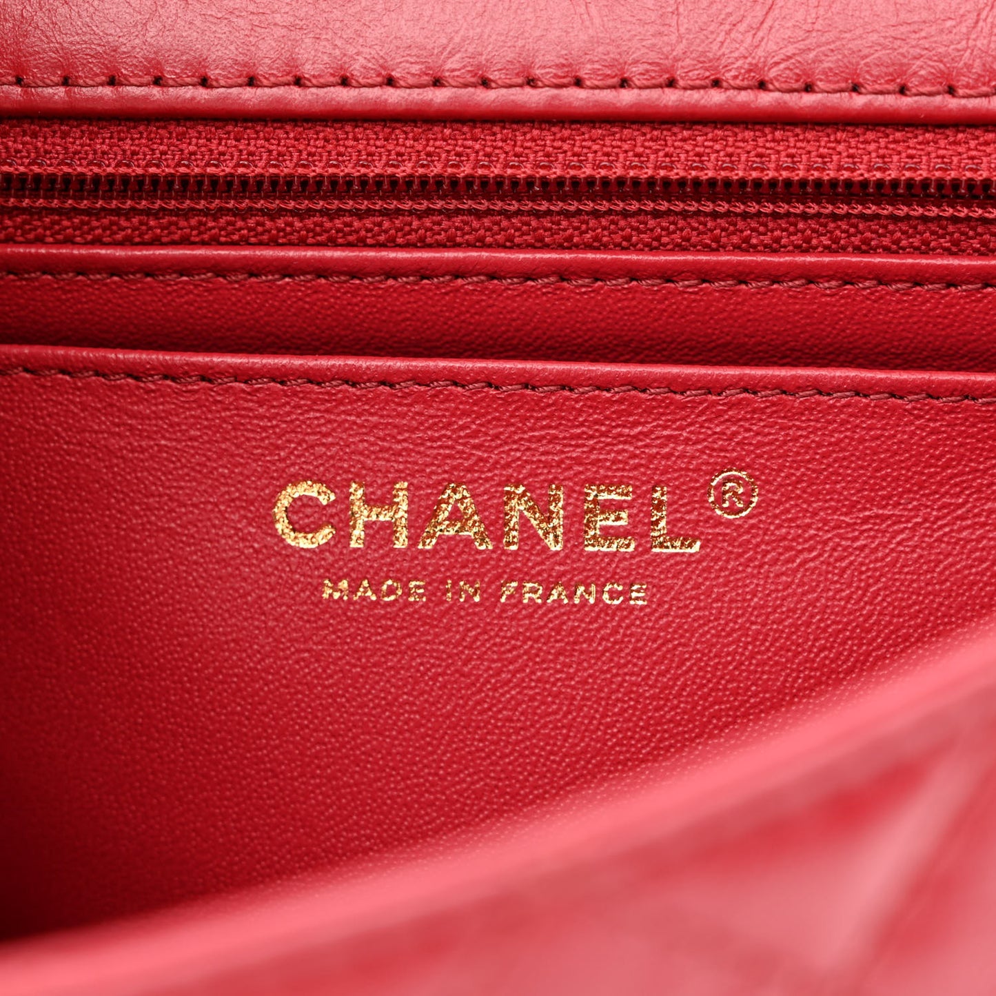 Aged Calfskin Quilted 2.55 Reissue Mini Flap Red