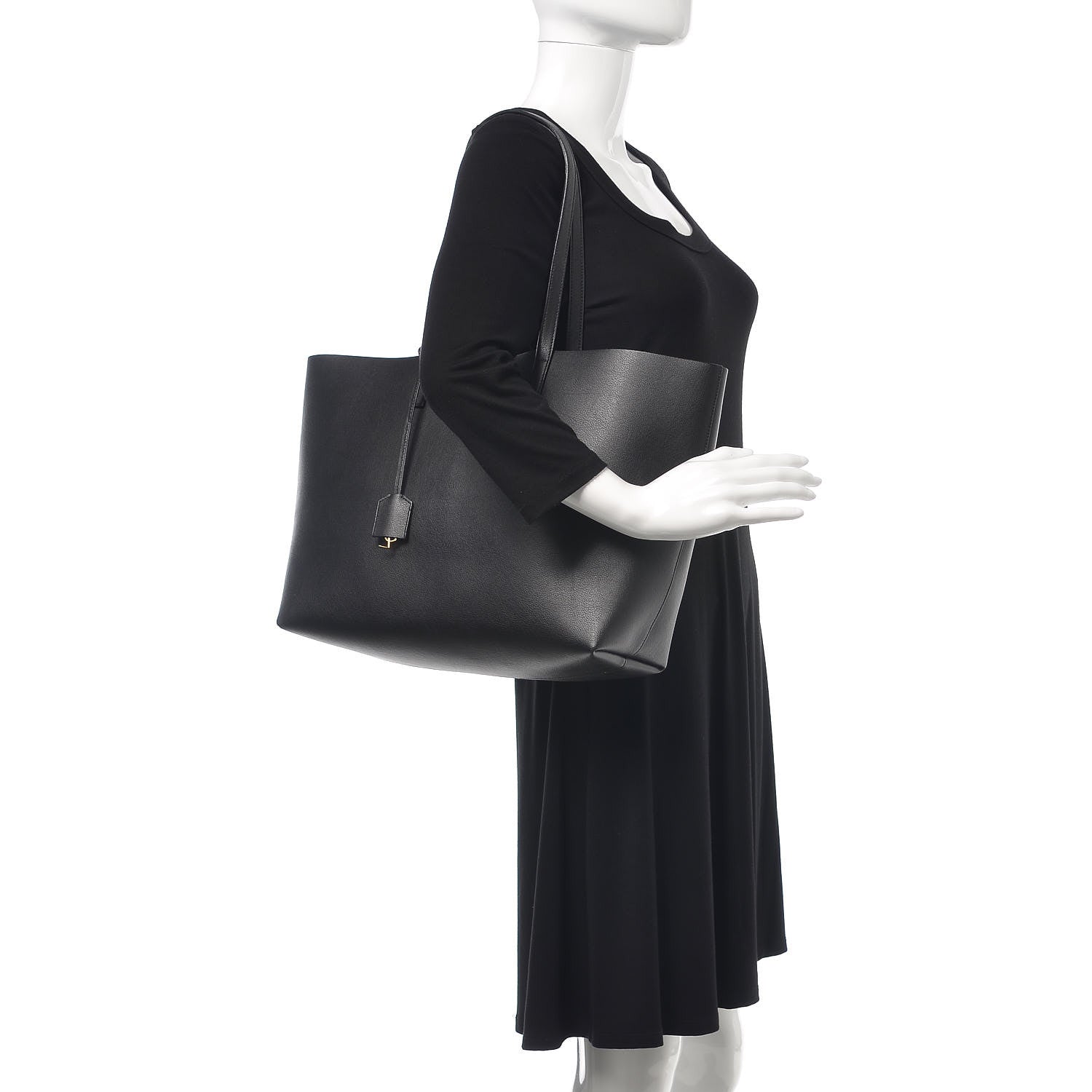 Saint Laurent Calfskin Large Shopping Tote Black 2 of 7