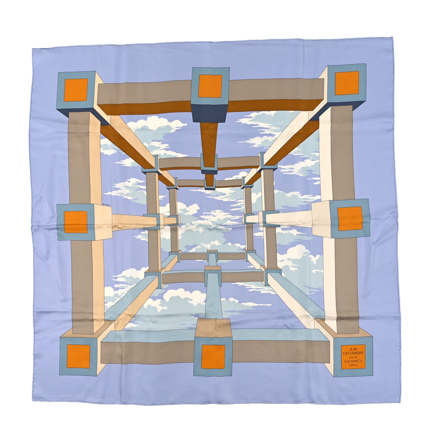 Hermes Silk Perspective II Cassandre Scarf 90 1 of 3