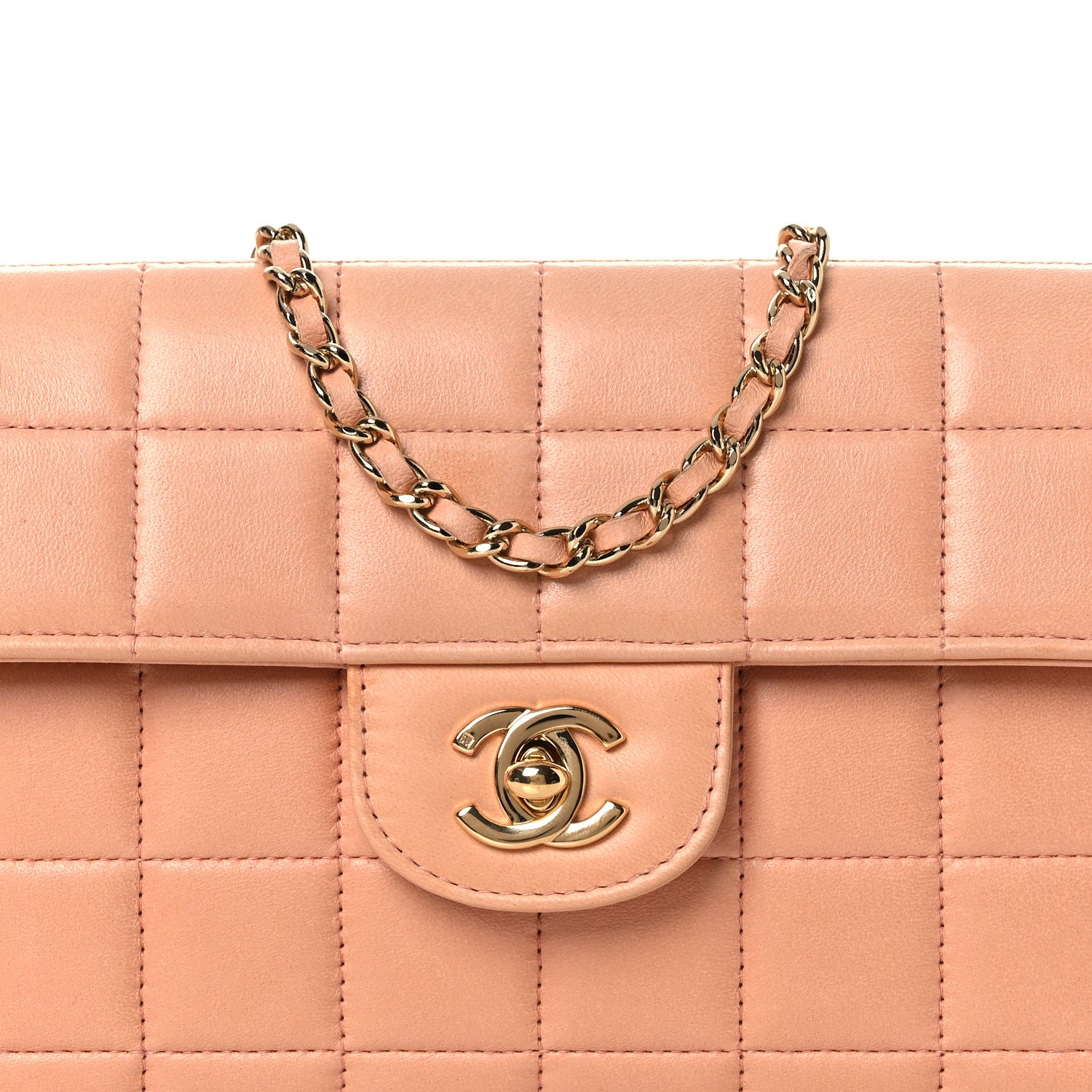 Chanel Lambskin East West Chocolate Bar Flap Light Orange 9 of 14