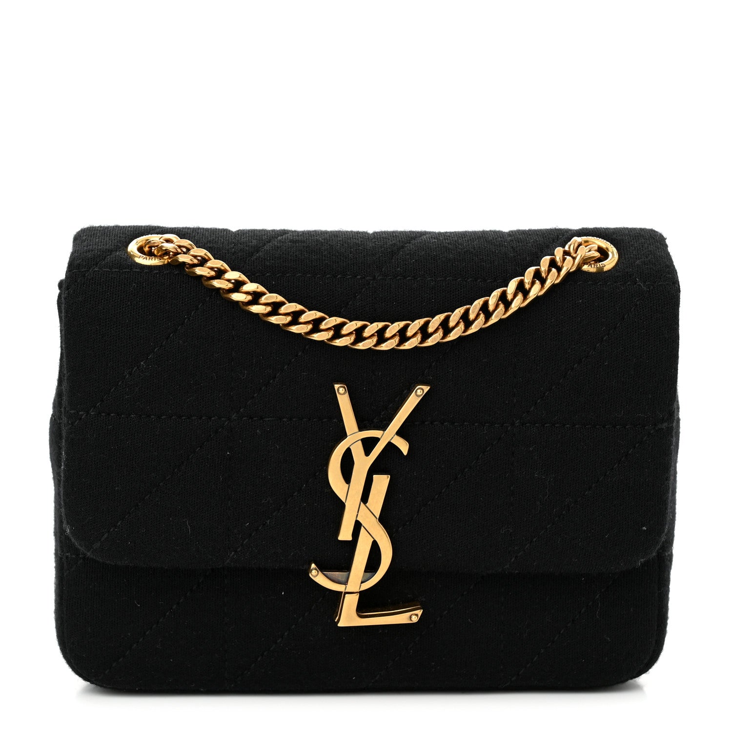 Saint Laurent Jersey Wool Patchwork Monogram Medium Jamie Baguette Black 1 of 9