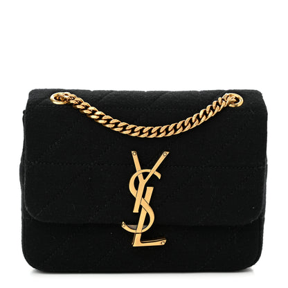 Saint Laurent Jersey Wool Patchwork Monogram Medium Jamie Baguette Black 1 of 9