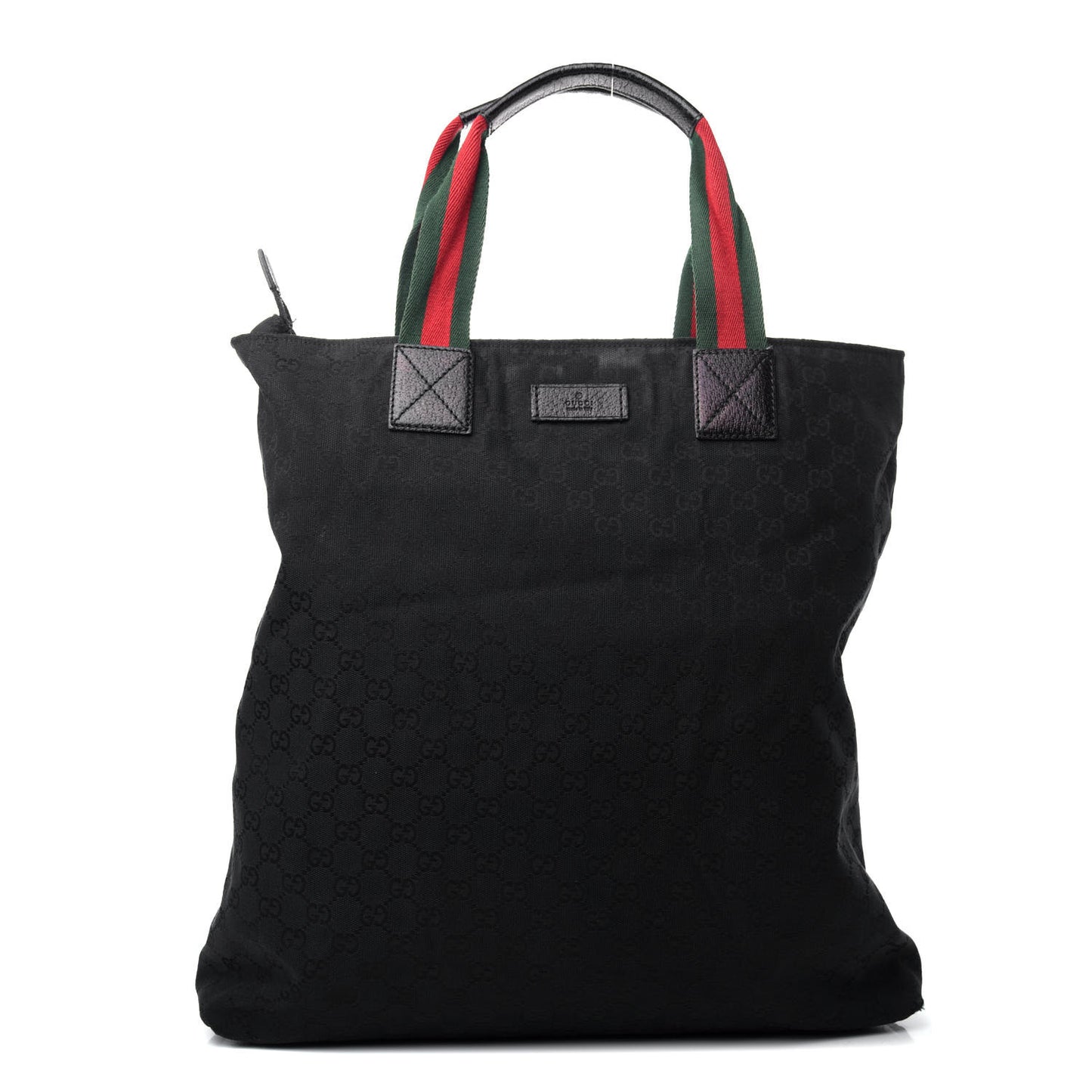 Nylon Monogram Large Web Handle Vertical Tote Black