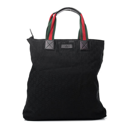 Gucci Nylon Monogram Large Web Handle Vertical Tote Black 1 of 11