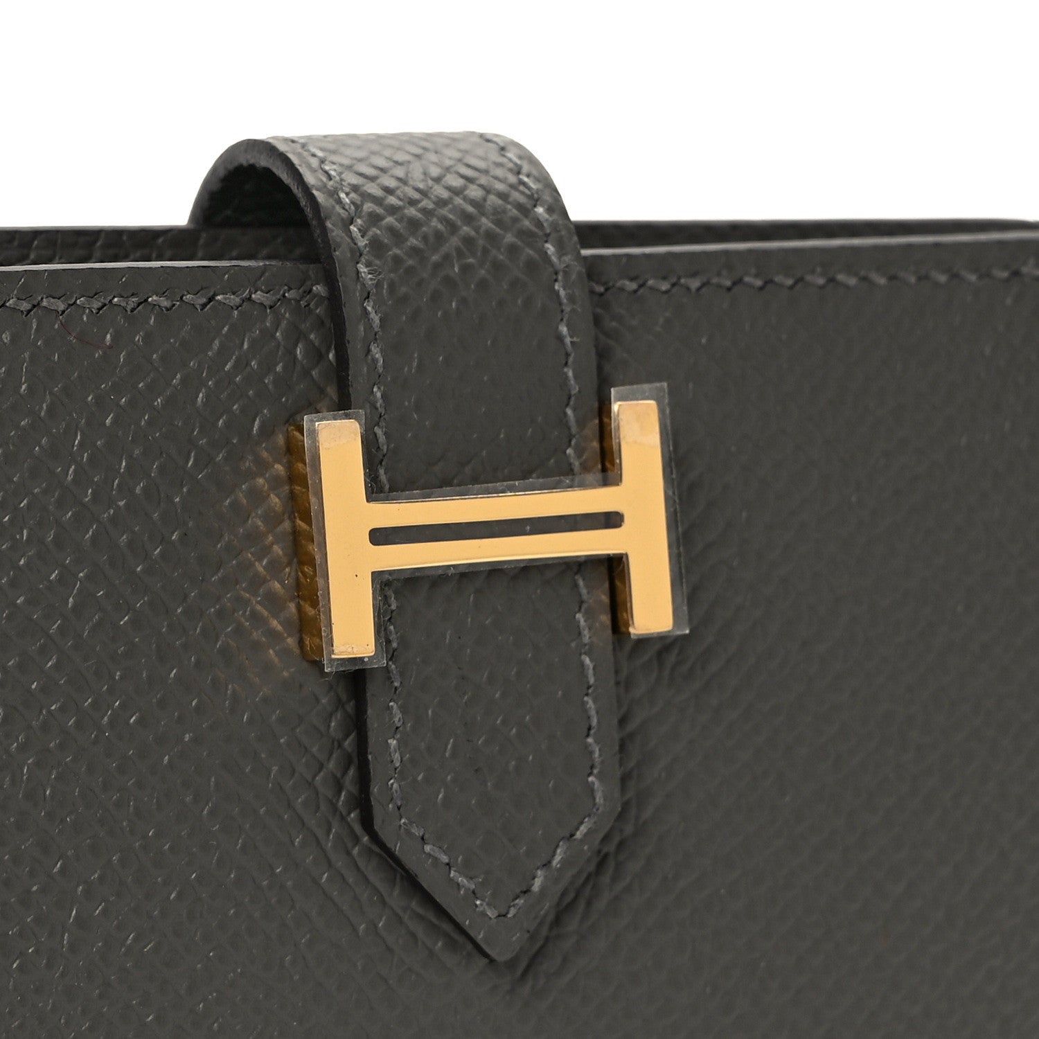 Hermes Epsom Bearn Card Holder Wallet Gris Meyer 7 of 8
