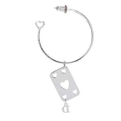 Christian Dior Heart Tag Hoop Earrings Silver 3 of 4