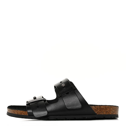 Saint Laurent Calfskin Jimmy Cross Slides 40 Black 1 of 8