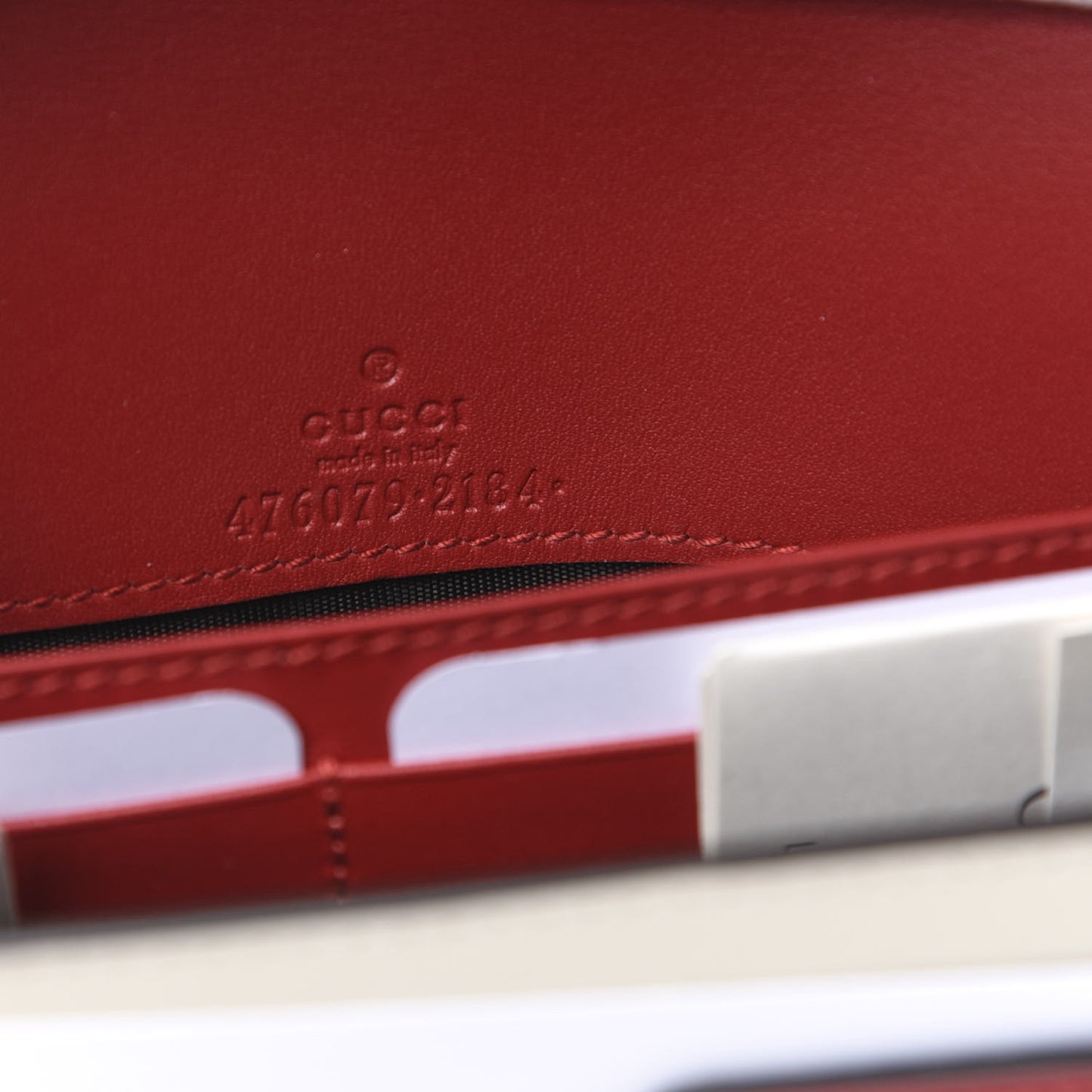 Calfskin Queen Margaret Chain Wallet Blue Agata Hibiscus Red Mystic White
