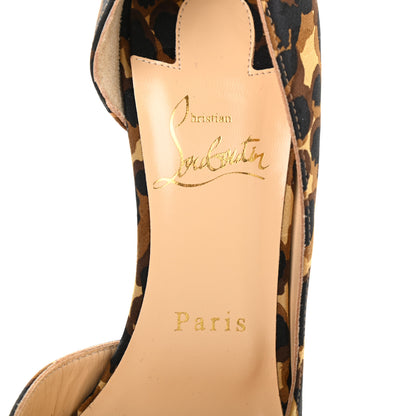 Christian Louboutin Silk Leopardi Iriza 100 Pumps 37 Marron 7 of 7