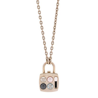 Chanel Pearl Resin Crystal CC No 5 Eyeshadow Pendant Necklace Multicolor 1 of 7